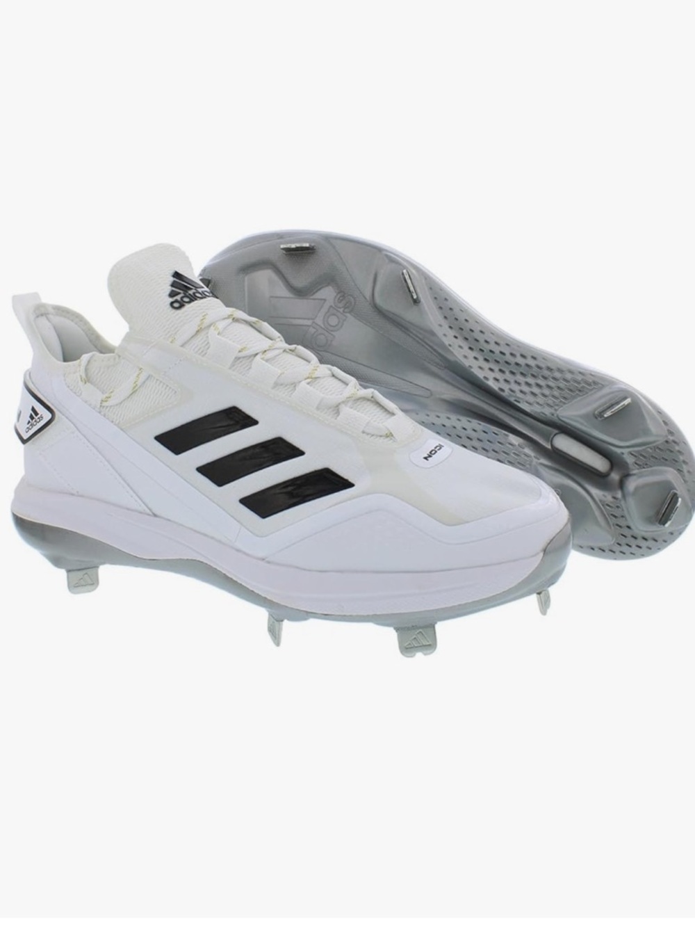 New adidas Men's Icon 7 Boost Baseball Cleats size 14 white black - Picture 4 of 8